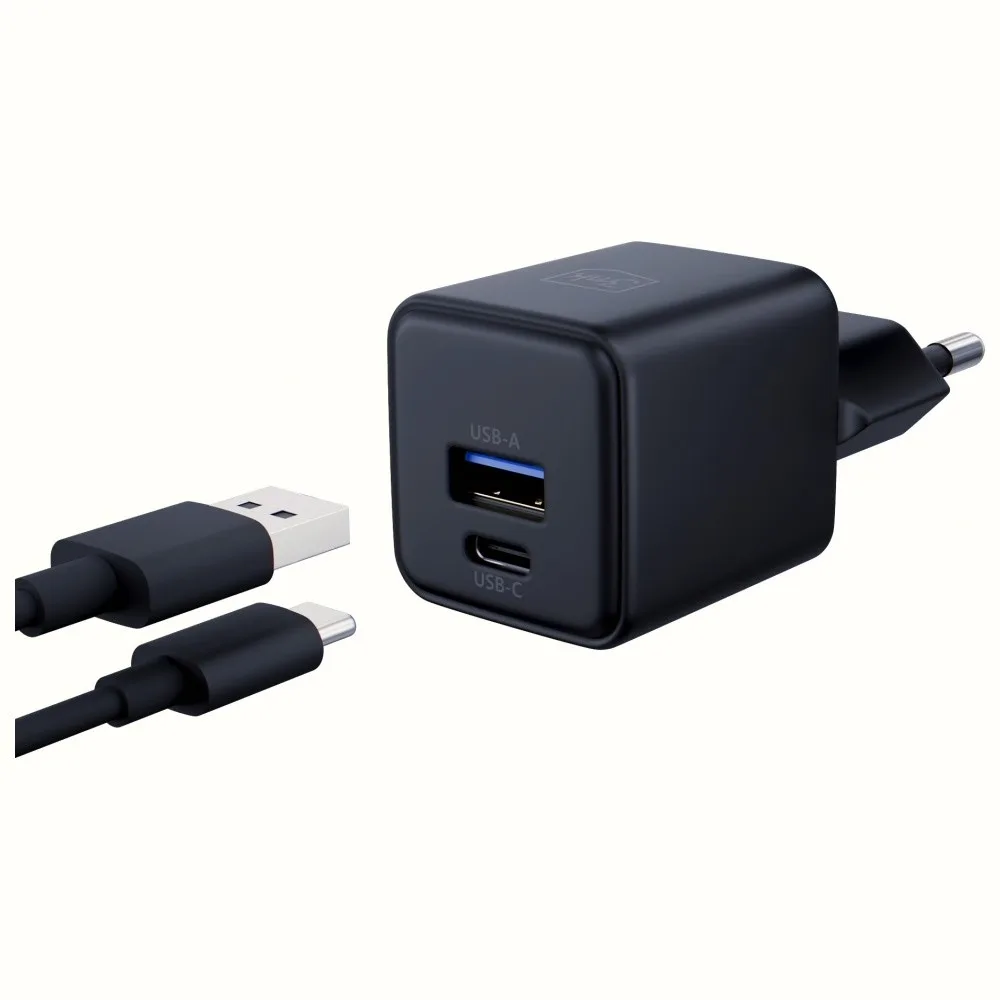 3MK зарядно GaN 20W QC4+ 1xUSB-A 1xUSB-C черен - Image 3
