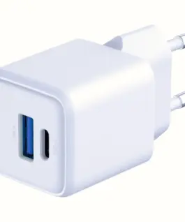 3MK зарядно GaN 20W PD QC4+ 1xUSB-A 1xUSB-C бял