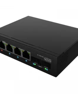 Alternative view of Lanberg Switch ILGE-4P-2S-90 Light Industrial POE 1XBT 3XAT 2XSFP DIN Gigabit Ethernet