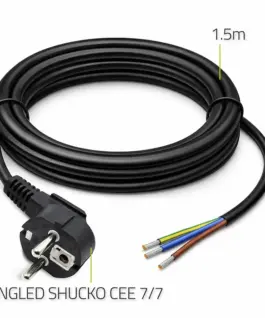Qoltec Power кабел SCHUKO CEE angled plug Cu stripped