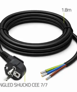Qoltec Power кабел SCHUKO CEE angled plug Cu stripped