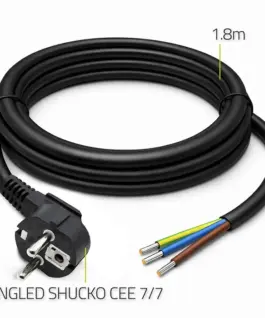 Qoltec Power кабел SCHUKO CEE angled plug Cu stripped