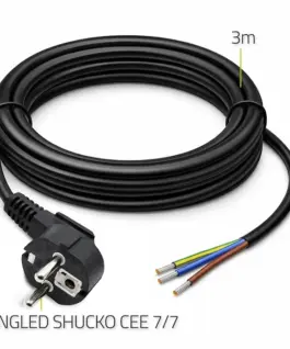 Qoltec Power кабел SCHUKO CEE angled plug Cu stripped