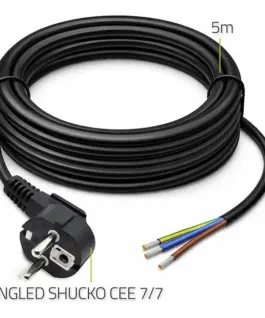 Qoltec Power кабел SCHUKO CEE angled plug Cu stripped