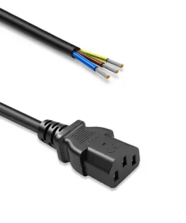 Qoltec Power кабел Cu stripped and soldeчервен IEC C13