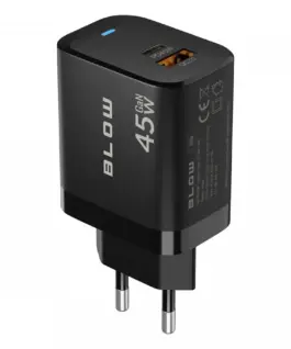 BLOW мрежово зарядно USB-A USB-C PD 45W + кабел