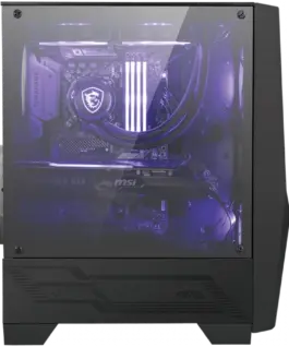 Alternative view of Кутия за компютър MSI MAG FORGE 100M, Mid-Tower, ATX/Micro-ATX/Mini-ITX, 2x USB 3.2 Gen 1 Type-A, 1x Audio/1x Mic, RGB Hub, RGB Button, 3x 120mm Fans (2x RGB), Mesh Front Panel, Tempered Glass
