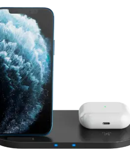 Alternative view of Зарядно за мобилен телефон CANYON wireless charger WS-202 10W 2in1 Black