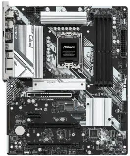 Alternative view of Дънна платка ASROCK MB Desktop B760 Pro RS (S1700, 4x DDR5, 1x PCIe 5.0 x16, 1x PCIe 4.0 x16, 1x PCIe 3.0 x16, 1x PCIe 3.0 x1, 2x Hyper M.2 PCIe Gen4x4, 1x M.2 PCIe Gen 4x2, 4x SATA3, 2x USB-C, 6x USB 3.2, 4x USB 2.0, 1xRJ-45 2.5GB, 1x HDMI, 1x DP, A