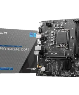 Дънна платка MSI PRO H610M-E DDR4 Micro-ATX Socket 1700 Dual Channel DDR4 3200(OC)MHz 1x PCIe x16 slots 1x M.2 slots 1x