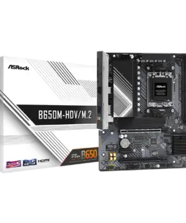 Дънна платка ASROCK MB Desktop B650M-HDV/M2 AM5 2x DDR5 2x PCIe 4.0 x16 1x PCIe 4.0 x1 1x Blazing M.2(PCIe Gen5x4) 1x Hy