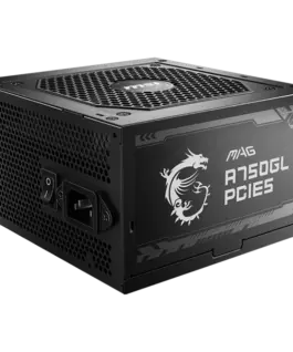 Захранване за компютър MSI MAG A750GL PCIE5 750W 80 Plus Gold ATX Form Factor 100~240 Vac Input Voltage 47Hz ~ 63Hz Inpu