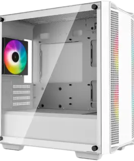 Alternative view of Кутия за компютър DeepCool CC360 ARGB WH, Mid Tower, Mini-ITX/Micro-ATX, 1xUSB3.0, 1xUSB2.0, 1xAudio, 3x120mm Pre-Installed ARGB Fans, Tempered Glass, Mesh Panel, White, R-CC360-WHAPM3-G-1