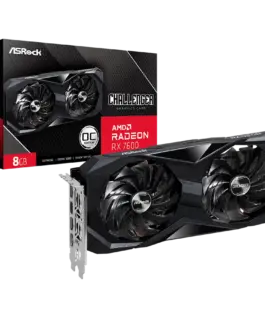 Видео карта ASROCK Video Card AMD Radeon RX-7600 Challenger 8GB GDDR6 128bit 2695 MHz / 18Gbps 3x DP 2.1 1x HDMI 2 fan 2