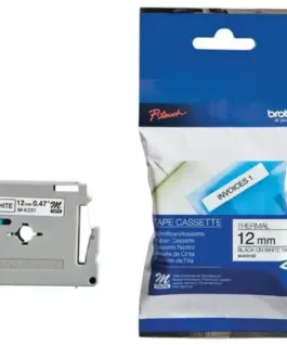 ЛЕНТА ЗА ЕТИКЕТНИ ПРИНТЕРИ BROTHER P-Touch/P-Touch M  - 12 mm x 400 m - BLACK ON WHITE TAPE - PN MK-231BZ