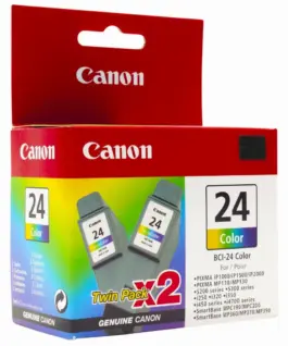 КОМПЛЕКТ 2 ГЛАВИ ЗА CANON iP 1000/1500/2000/S200/300/i250/320/450 - Color - TWIN PACK - BCI-24C (BCI24C) - PN