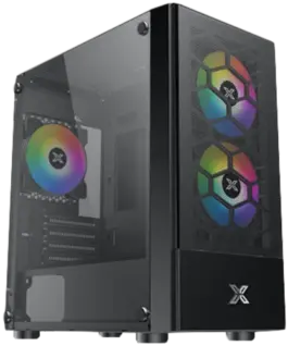 Кутия за компютър Xigmatek Oreo Black EN47758 M-ATX USB3.0x1+USB2.0x2 Meshed Grill FP Left TG 3PCS X24F Fixed RGB