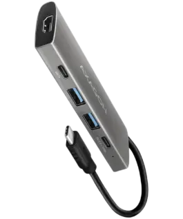 USB хъб AXAGON HMC-5H USB-C 3.2 Gen 1 hub 3x USB-A 4K HDMI PD 100W 100cm USB-C cable