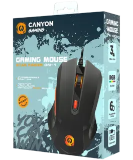 Геймърска мишка CANYON mouse Star Raider GM-1 RGB 6buttons Wired Black - Image 3