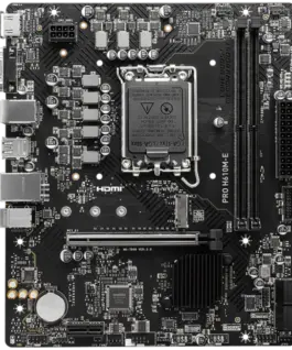 Alternative view of Дънна платка MSI PRO H610M-E, mATX, LGA 1700, Dual Channel DDR5 5600+MHz, 1x PCIe x16 slot, 1x M.2 slot, 1x HDMI, 1x VGA, 2x USB 3.2 Gen 1, 4x USB 2.0, 7.1 HD Audio, Realtek ALC897 Codec, 3Y