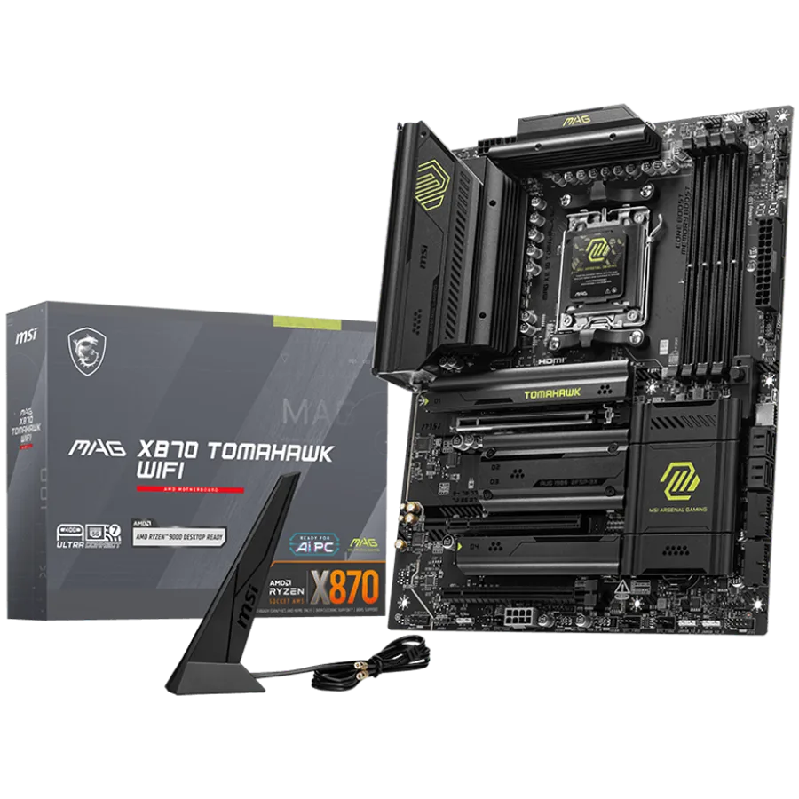 Дънна платка MSI MAG X870 TOMAHAWK WIFI ATXSocket AM5 AMD Tyzen 9000 Dual Channel DDR5 up to 8400+(OC)MHz 3x PCIe x16 sl