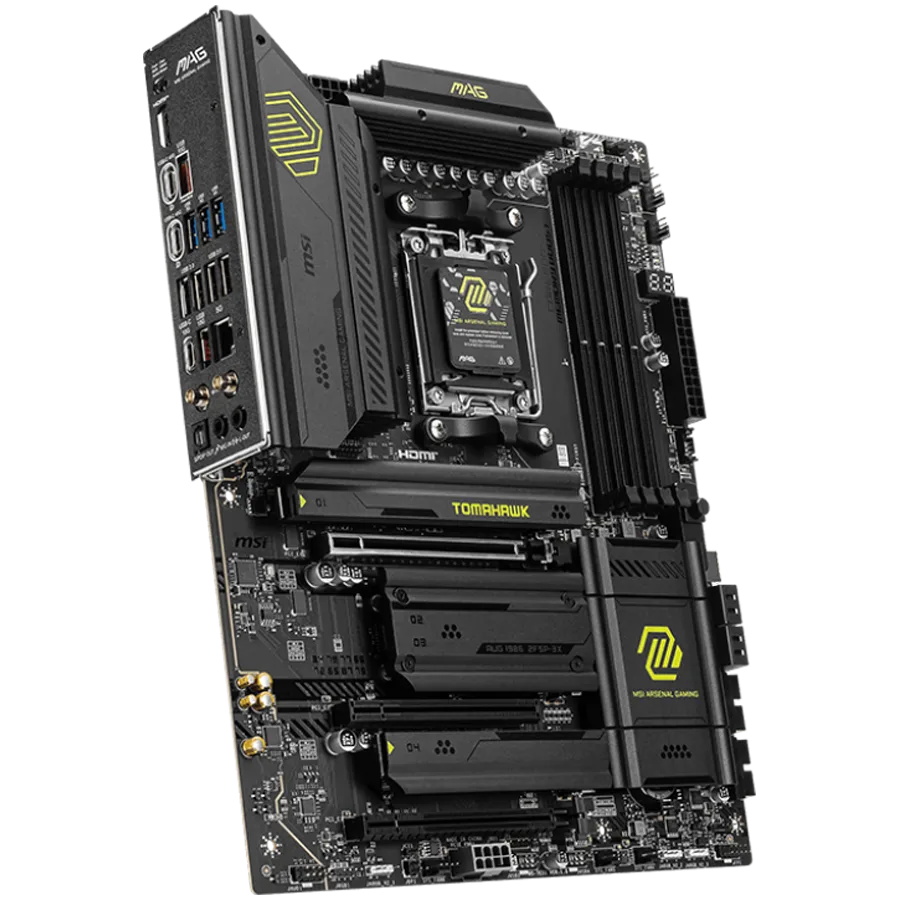 Дънна платка MSI MAG X870 TOMAHAWK WIFI, ATX,Socket AM5, AMD Tyzen 9000, Dual Channel DDR5 up to 8400+(OC)MHz, 3x PCIe x16 slots, 4x M.2 slot, 4xUSB 2.0, 3xUSB 5Gbps A, 2xUSB 10Gbps A, 1xUSB 10 Gbps C, 2xUSB 40Gbps C,1x HDMI, 2xDP, 5G LAN, 7.1 Audio, - Image 2