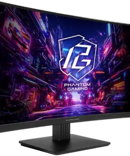 Alternative view of Монитор Asrock Curved Gaming Monitor, 27" QHD(2560x1440) VA, Anti-Glare, 180 Hz, 132% sRGB, 5000:1, 16:9, 300 cd/m², 178º/178º, 1ms (MPRT), AMD FreeSync, Flicker-free, Tilt, VESA, 2x 2W Speakers, 2x HDMI 2.0, 1x DP 1.4, 1x Audio Jack (3.5mm), 3Y