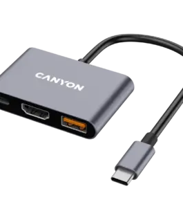 USB хъб CANYON hub DS-4 3in1 USB-C Grey