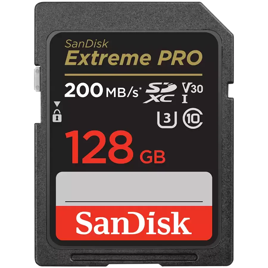 Карта памет SANDISK Extreme PRO 128GB SDXC Memory Card + 2 years RescuePRO Deluxe up to 200MB/s & 90MB/s Read/Write spee