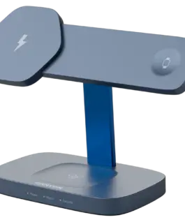 Alternative view of Зарядно за мобилен телефон CANYON Wireless Charging Station Hexagon 310 3in1 DarkGrey/Blue