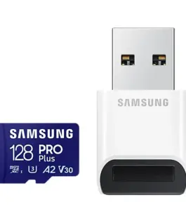Карта памет Samsung PRO Plus microSDXC UHS-I 128GB Адаптер USB четец