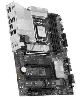 Alternative view of Дънна платка MSI PRO B860-P, ATX, LGA 1851, 4x DDR5 Dual Channel DDR5 up to 8600(OC)MHz, 4x PCIe x16 slot, 3x M.2 slot, 4x USB 2.0, 2x USB 5Gbps, 2x USB 10Gbps, 1x USB 40Gbps Type-C, HDMI, DP, 7.1 HD Audio, 5G LAN, 3Y
