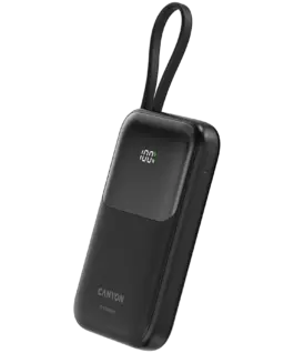 Alternative view of Външна батерия CANYON power bank OnPower 101 built-in cable 10000 mAh PD22.5W Black