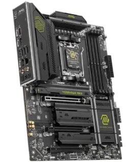 Alternative view of Дънна платка MSI MAG B850 TOMAHAWK MAX WIFI, ATX, Socket AM5, 4x DDR5 Dual Channel DDR5 up to 8400(OC)MHz, 3x PCIe 3.0 x16 slot, 4x M.2 slot, 4x USB 2.0, 1x USB 5Gbps, 2x USB 10Gbps, 3x USB 10Gbps Type-C, HDMI, 7.1 HD Audio, 5G LAN, WiFI 7, BT, 3Y