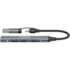 USB хъб CANYON hub DS-02 4in1 USB-A/C Grey