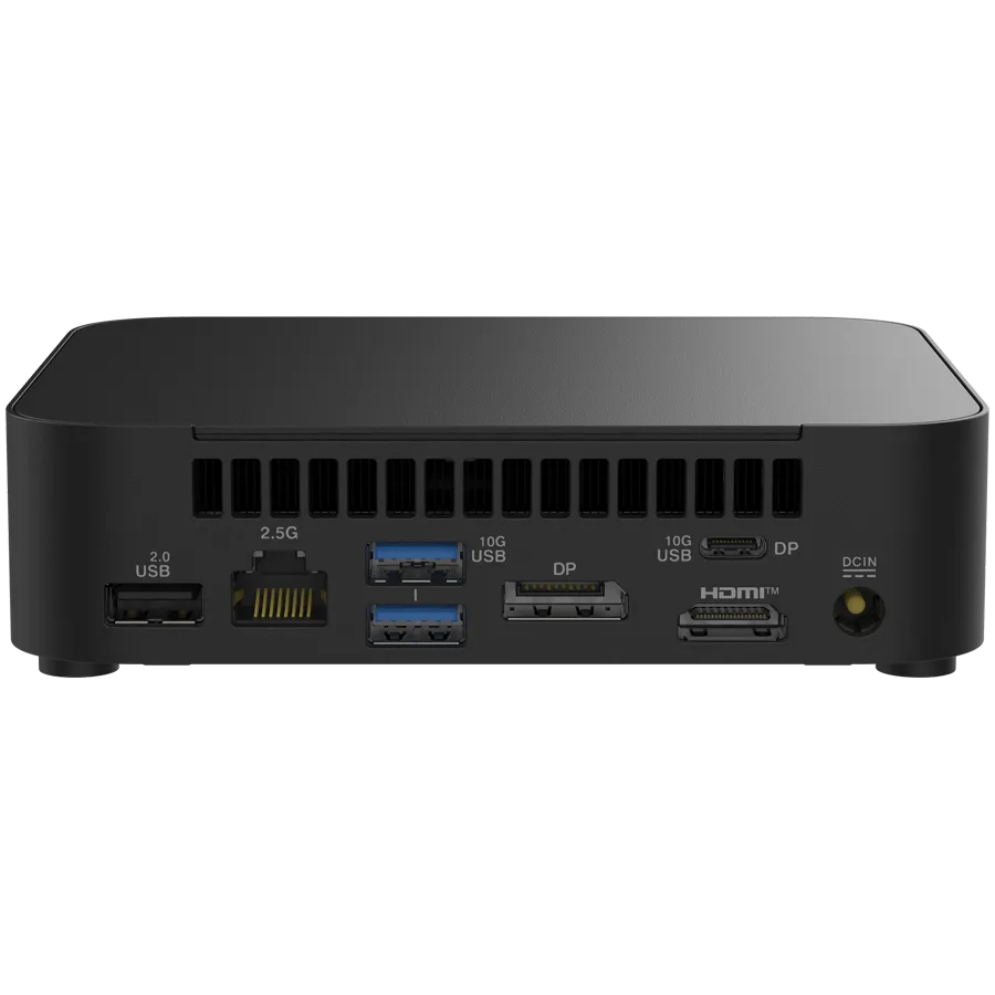 Полуготова система Полуготова система ASUS NUC 14 Essential/RNUC14MNK9700002/N97 Processor/1xDDR5-4800 SO-DIMM/5xUSB Type-A/2xUSB Type-C/3.5mm jack/ M.2 22x80 NVMe and SATA SSD/2,5Gbe LAN/1xHDMI/ 1x DP/no Storage/no RAM/WiFI6E AX211/no OS/EU Cord/Sli - Image 2