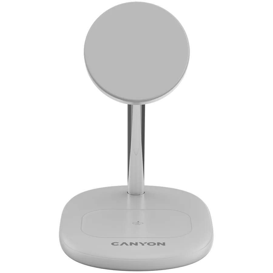 Зарядно за мобилен телефон CANYON wireless charger WCS-205 15W Qi2 2in1 White - Image 2