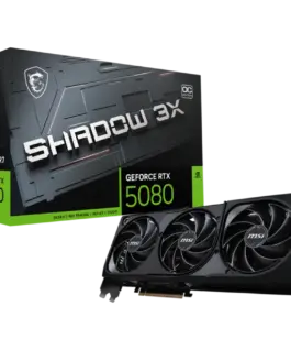 Видео карта MSI Video Card Nvidia GeForce RTX 5080 16G SHADOW 3X OC 16GB GDDR7 256bit Effective Memory Clock: 30000MHz B