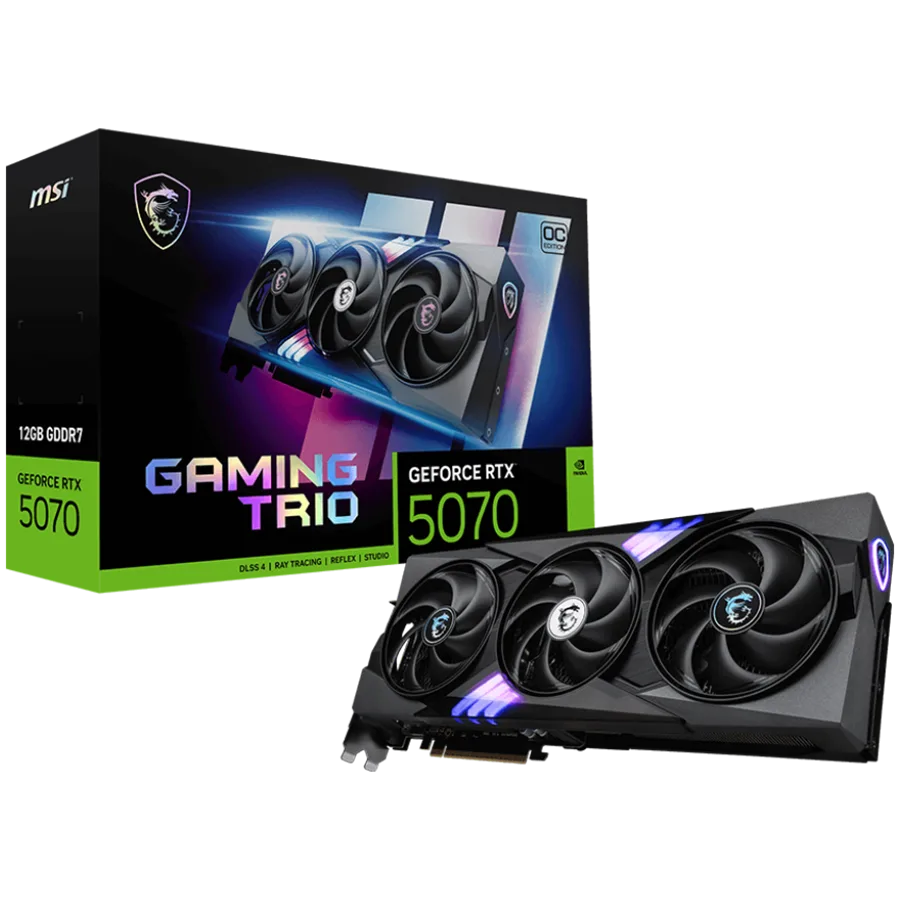 Видео карта MSI Video Card Nvidia GeForce RTX 5070 12G GAMING TRIO OC 12GB GDDR7 192bit Effective Memory Clock: 28000MHz