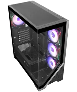 Alternative view of Кутия за компютър Chassis FC-AR17A-ARGB, 7 slots, 1 x Type C, 2 X USB 3.0, 4 x ARGB, remote, Without PSU, Black