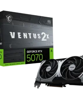 Видео карта MSI Video Card Nvidia GeForce RTX 5070 12G VENTUS 2X OC 12GB GDDR7 192bit Effective Memory Clock: 28000MHz B