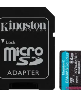 Карта памет Kingston 64GB microSDXC Canvas Go Plus Gen4 200MB/s A2 U3 V30 Card + Adapter