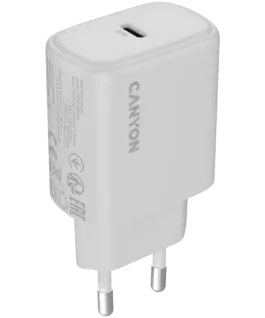 Зарядно за мобилен телефон CANYON charger OnCharge 250 25W 1xPD EU White