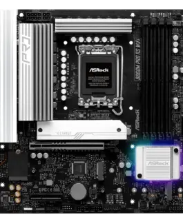 Alternative view of Дънна платка ASROCK MB Desktop B860M Pro Rs Wi-fi, S.1851, 4x DDR5, 1x PCIe 5.0 x16, 1x PCIe 4.0 x4, 1x Blazing M.2, 2x Hyper M.2, 4x SATA3, 2x USB-C, 8x USB 3.2, 6x USB 2.0, 1x RJ-45 2.5GB Lan, 802.11axe Wi-Fi 6E + Bluetooth 5.3, ATX