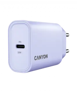 Alternative view of Зарядно за мобилен телефон CANYON charger OnCharge 30CL Max Power 30W 1xPD EU Purple