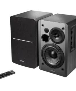 Alternative view of Тонколона Edifier R1280DBs 2.0 Bookshelf Speakers, BT V5.1, Optical, Coaxial, RCA, 0.5-inch Tweeters, 4-inch Drivers, Sub-Out, 42W (RMS), Control Knobs and Remote Control, Black