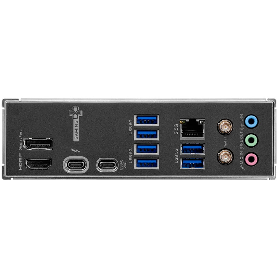Дънна платка MSI Z890 GAMING WIFI, LGA 1851, Dual Channel DDR5 up to 8800(OC)MHz, 4x PCIe x16 slots, 3x M.2 slots, 6x USB 5Gbps A, 1x USB 20Gbps Type-C, 1x HDMI, 1x Type-C DP, 1x DP, 2.5Gbps LAN, Wi-Fi 7, 7.1 Audio, 3Y Warranty - Image 5