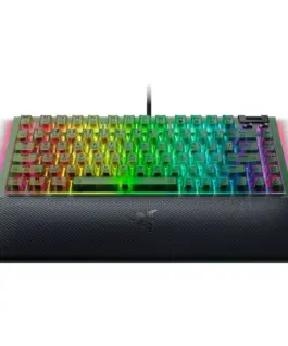 Alternative view of Геймърска клавиатура Razer BlackWidow V4 75% Phantom Green Edition, US Layout, Razer Chroma RGB, Hot-swappable Design, Detachable Type C Cable, PCB & Case sound dampening foam, Up to 8,000 Hz polling rate, Doubleshot ABS Keycaps, Magnetic Plush Leath