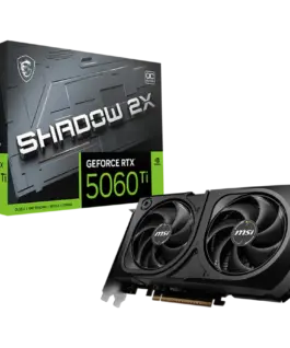 Видео карта MSI Video Card NVIDIA GeForce RTX 5060 Ti 16G SHADOW 2X OC PLUS 16GB GDDR7 128-bit 2602 MHz Boost 4608 CUDA