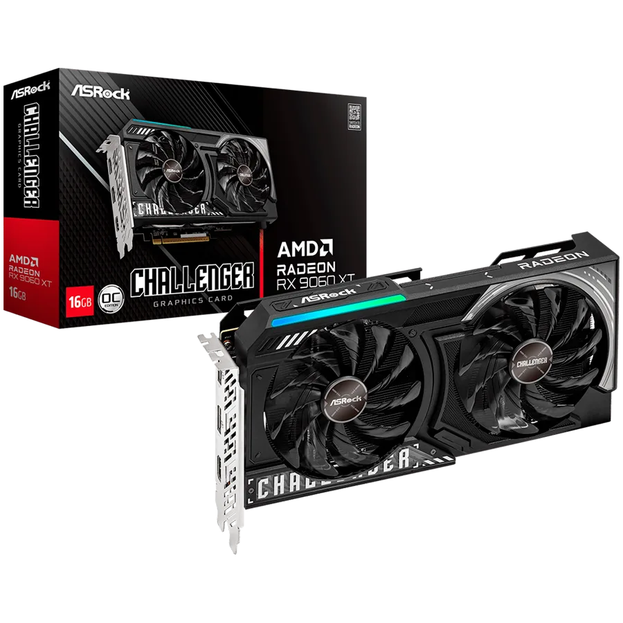 Видео карта ASROCK Video Card AMD Radeon RX 9060 XT Challenger 16GB GDDR6 128-bit HDMI 2x